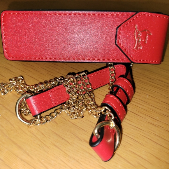 ❤️‍🔥Christian Louboutin Red Lipstick Case w gold tone chain - Picture 13 of 15